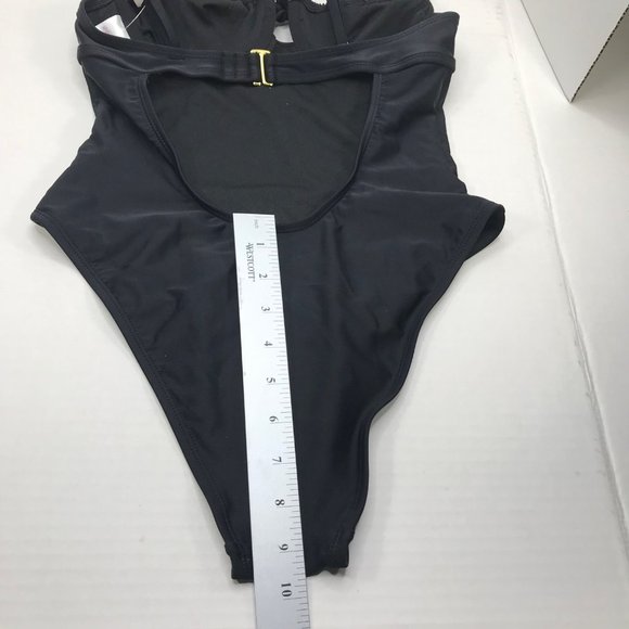 Xhilaration Junior's Size Small 0-2 Shirred Underwire One Piece Swim Suit Black - Picture 14 of 16